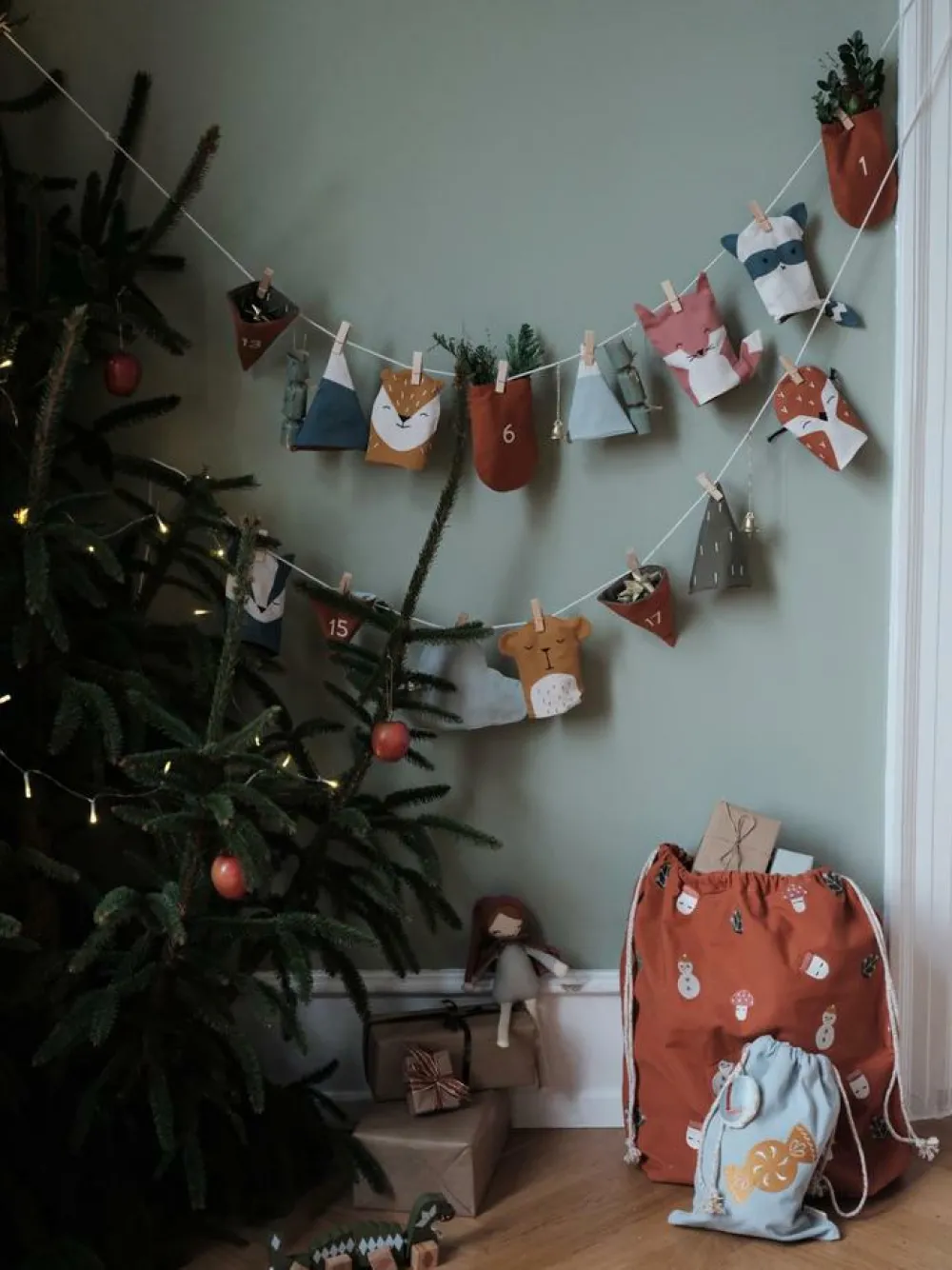 Hot Fabelab 1-24 pakkekalender m. poser, Woodland