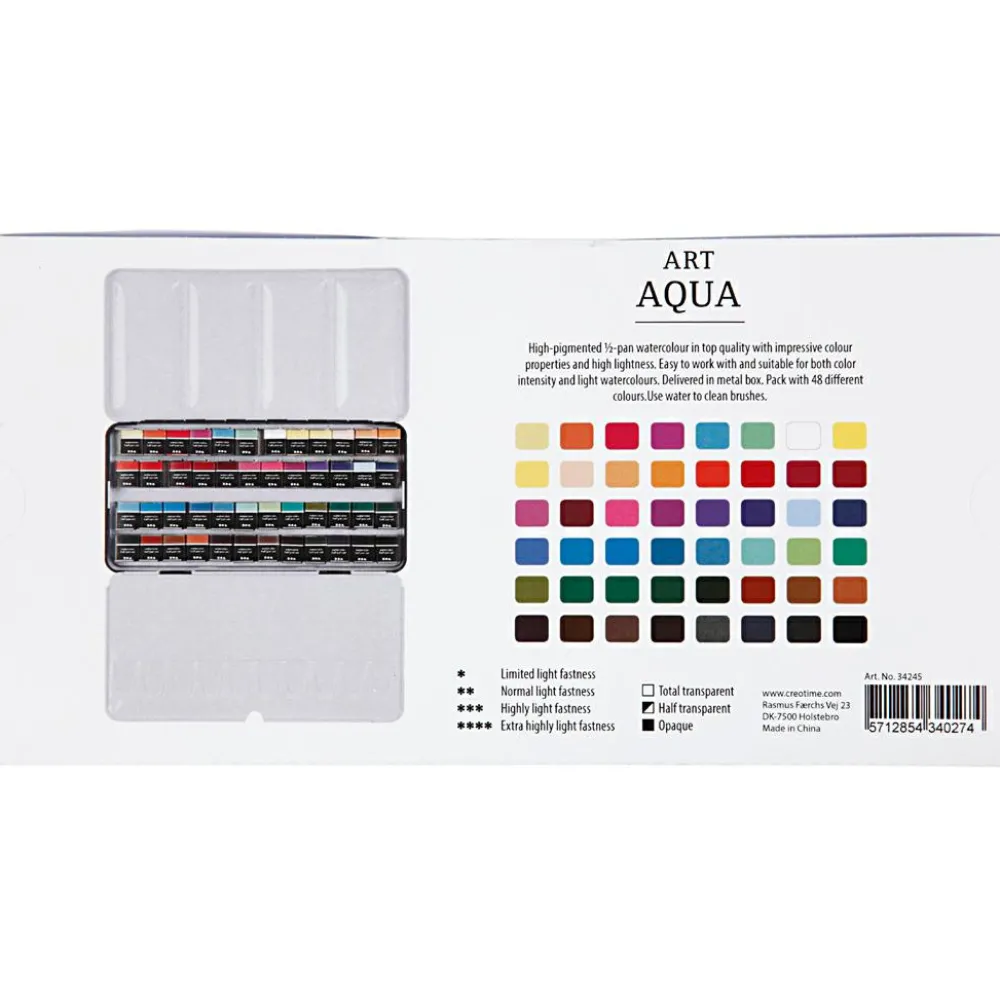 Discount Creativ Company Akvarelfarver Art Aqua, 48 farver