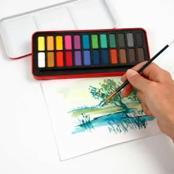 Sale Creativ Company Akvarelsæt inkl. pensel, 24 farver