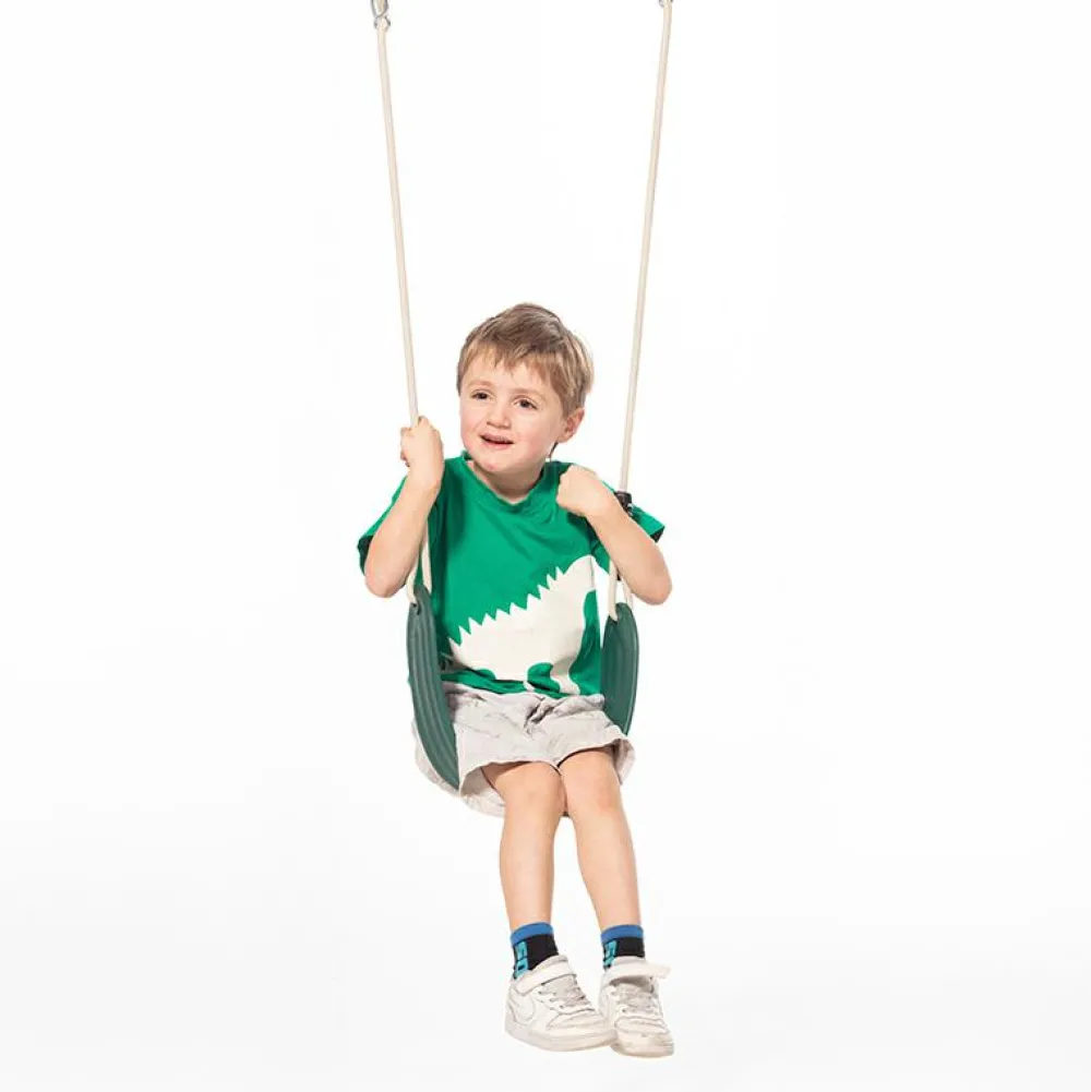 Sale DICE Blød gynge 67 x 14 cm - Mørkegrøn (beige reb)