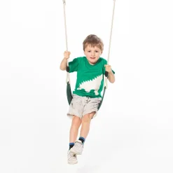 Sale DICE Blød gynge 67 x 14 cm - Mørkegrøn (beige reb)