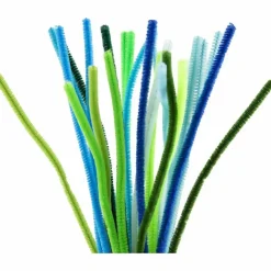 Hot Creativ Company Chenille Ø6 mm. - Blå/grøn, 25 stk