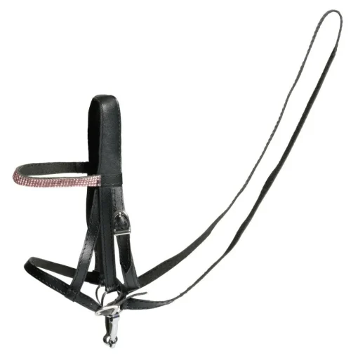 Clearance Cheval Roi tilbehør - Trense, sort/pink rhinsten