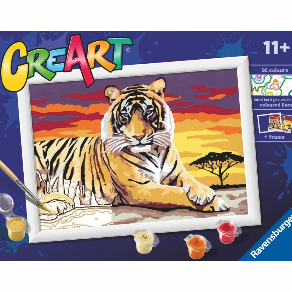 Hot CreArt Paint by Numbers - Tiger