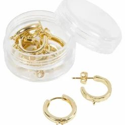 Creativ Company Creoler øreringe med øje - Forgyldt, 2 x 2 par