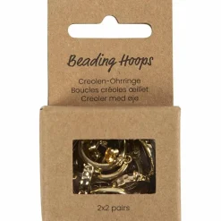 Creativ Company Creoler øreringe med øje - Forgyldt, 2 x 2 par