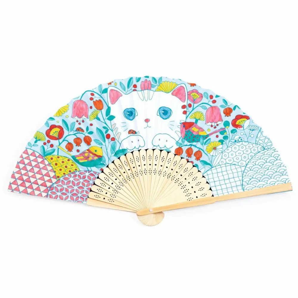 Hot Djeco DIY - Farvelæg din egen vifte, Kat