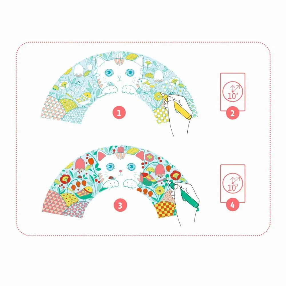 Hot Djeco DIY - Farvelæg din egen vifte, Kat