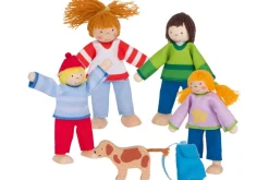 New goki Dukkehus - Dukkefamilie inkl. hund