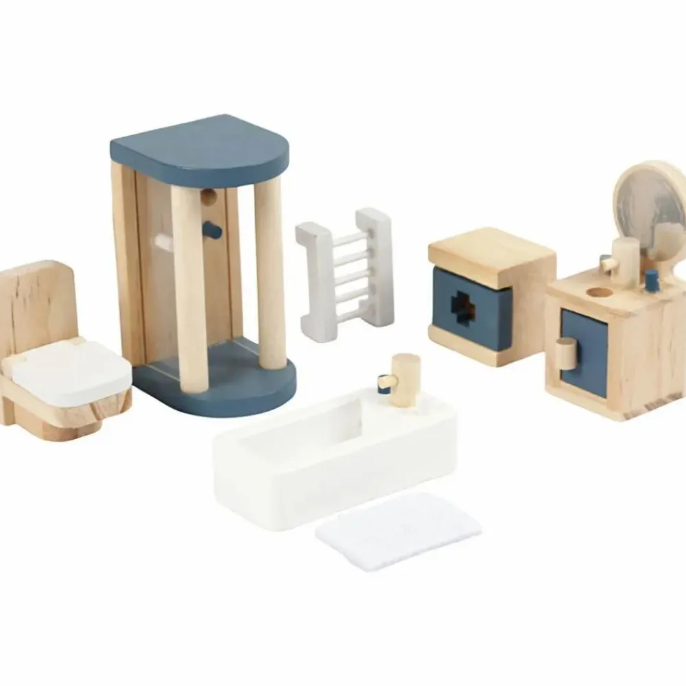 Dukkehusmøbler - Badeværelse, 7 dele