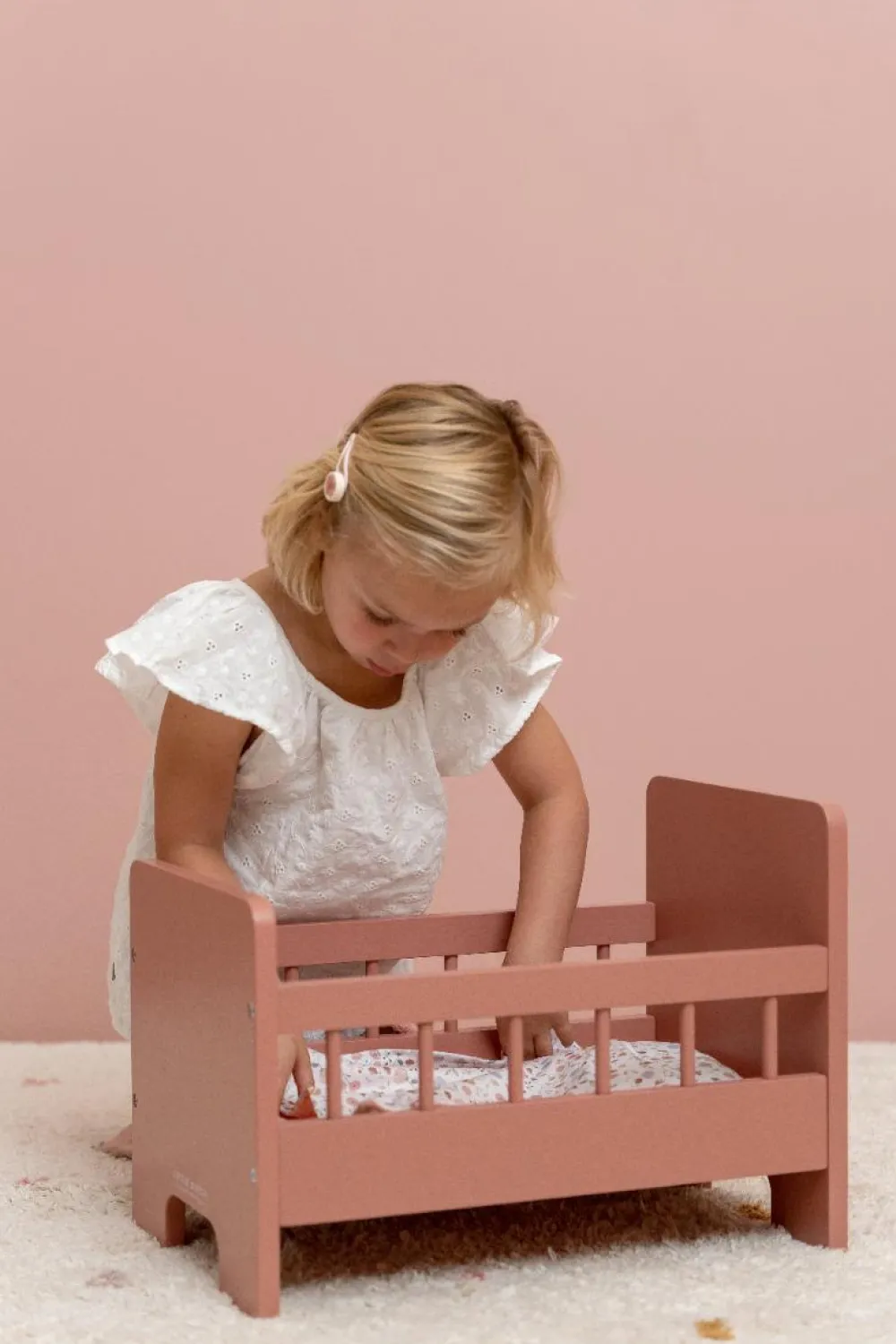 Dukkeseng inkl. sengesæt - Rosa