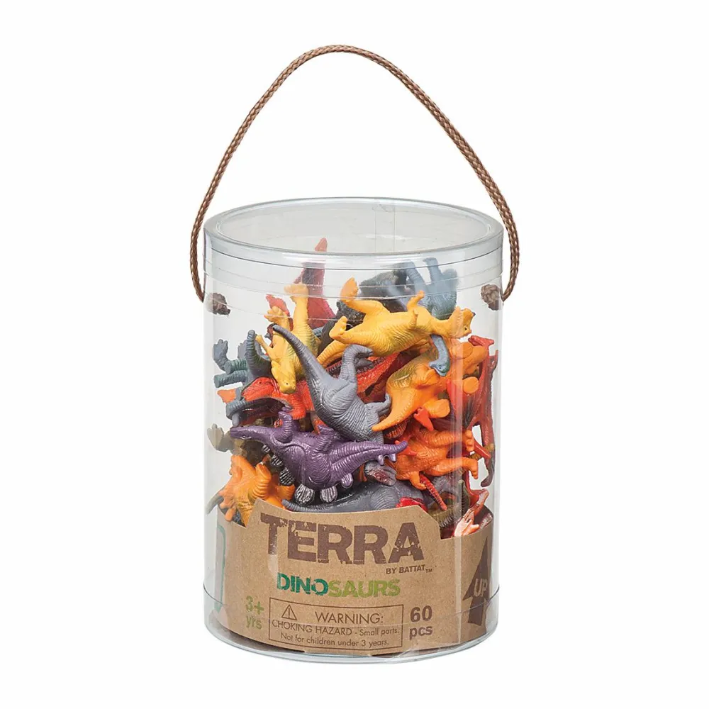 Hot Dyrefigurer i spand - Dinosaurer, 60 stk