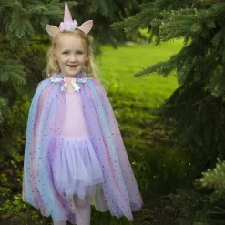 Clearance Great Pretenders Enhjørningekappe + hårbøjle, str. 3-6 år