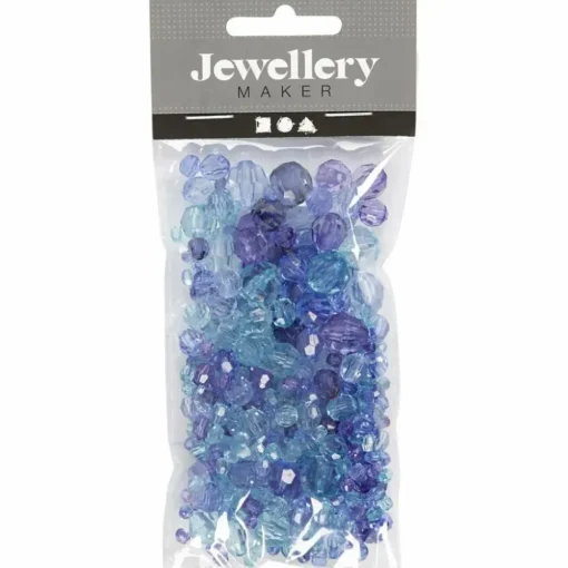 Outlet Creativ Company Facetperlemix  - Blå, 45 gr.