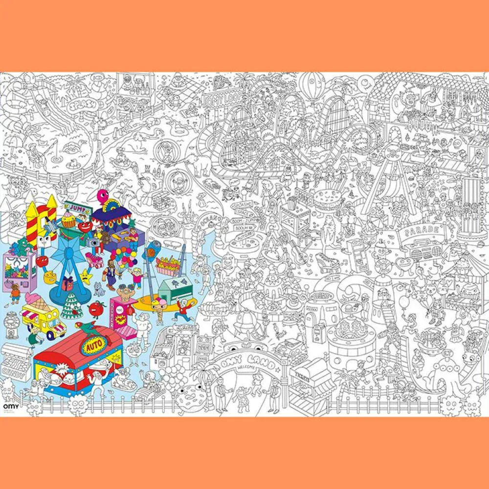 Farvelægningsplakat - Forlystelsespark