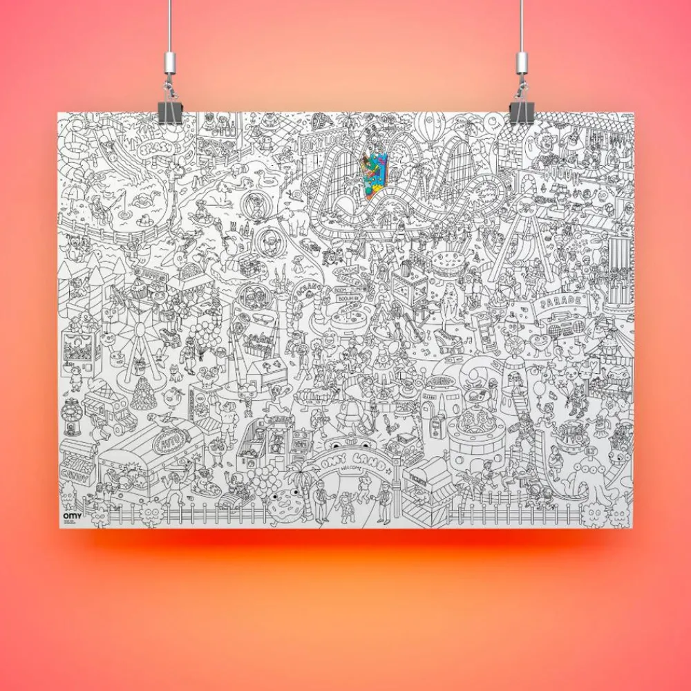 Farvelægningsplakat - Forlystelsespark