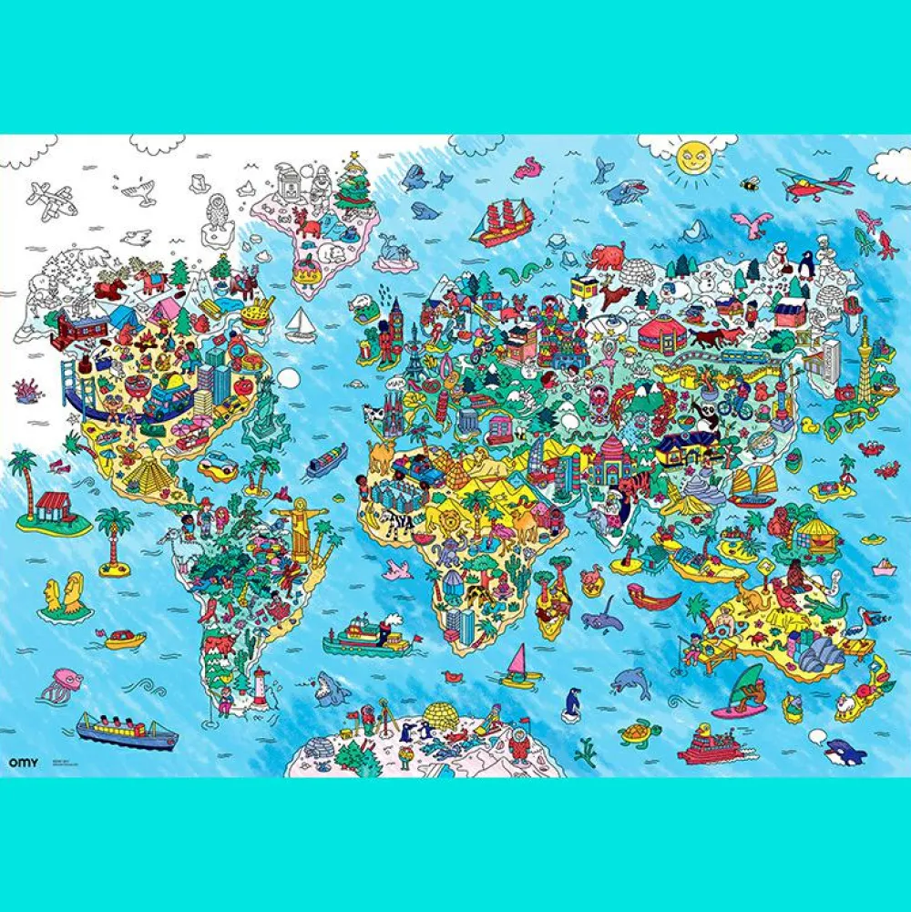 Sale Farvelægningsplakat - Verdenskort