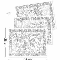 Djeco Farvelægningsplakater - Helte, 3 stk