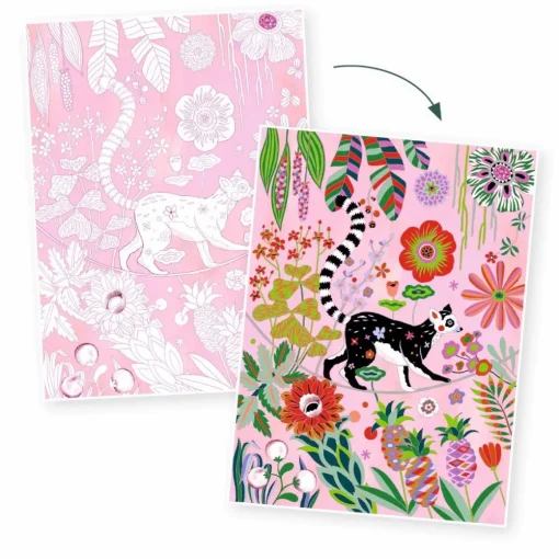 Sale Djeco Farvelægningsplakater - Jungle, 3 stk