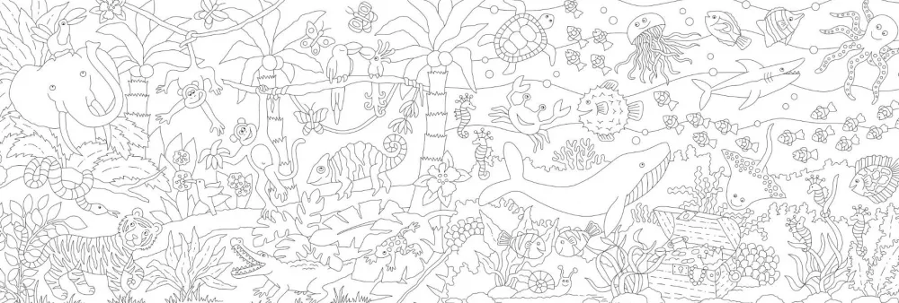 Sale Faber-Castell Farvelægningsrulle 30 cm x 3,2 m. (Jungle + Hav)