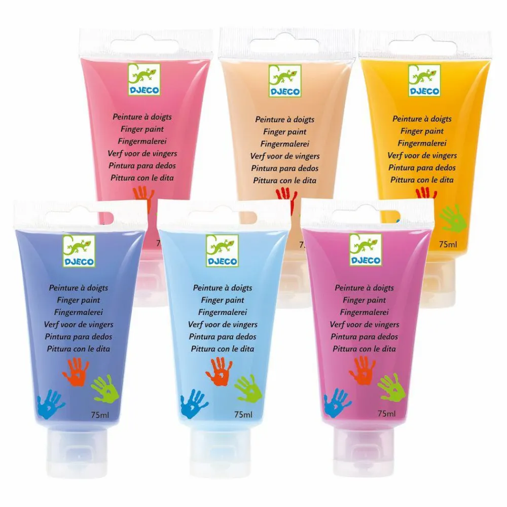 Online Djeco Fingermaling - Pastel, 6 x 75 ml