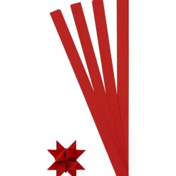 Clearance Creativ Company Flet selv julestjerner - Rød, 100 strimler