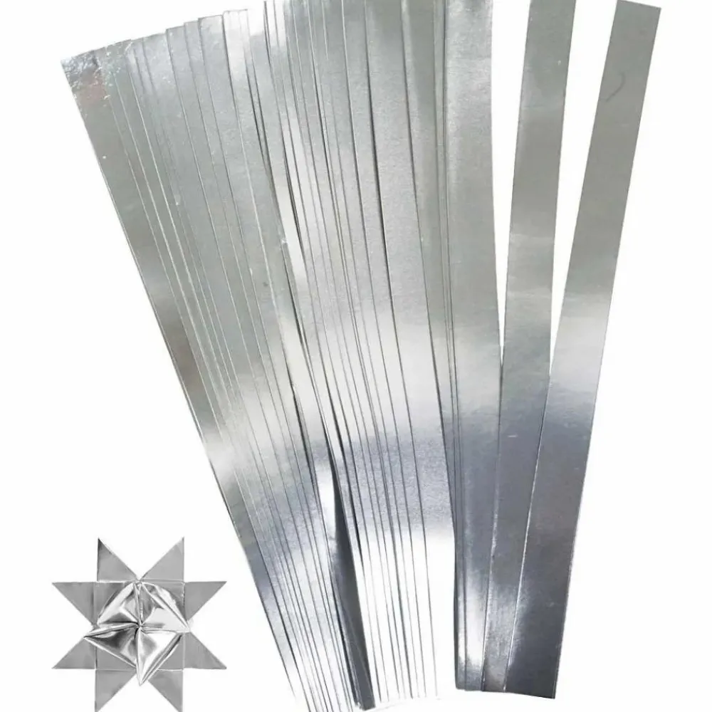 Sale Creativ Company Flet selv julestjerner - Sølv, 100 strimler