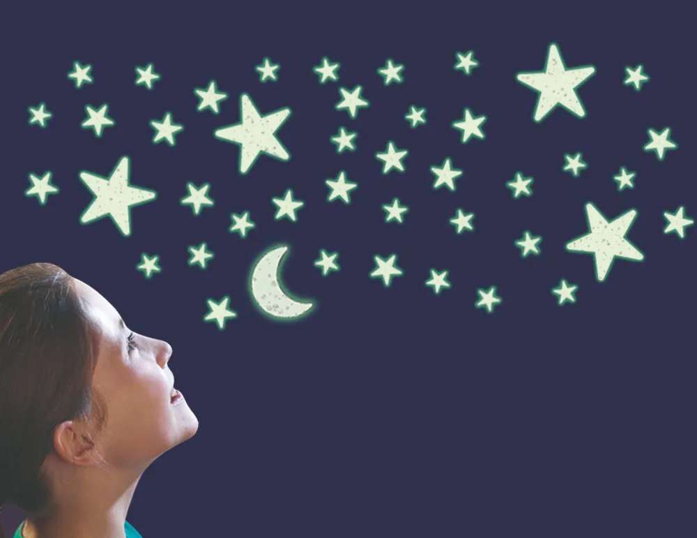 Brainstorm Glow - Stjerner m. glimmer, 40 dele