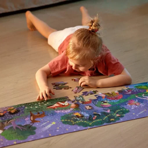 New Hape Gulvpuslespil m. 200 brikker - Den magiske skov