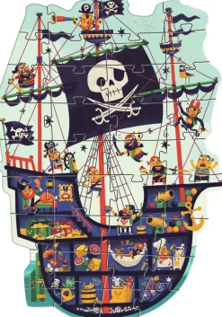 New Djeco Gulvpuslespil med 36 brikker - Piratskib