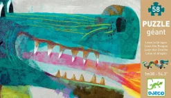 New Djeco Gulvpuslespil med 58 brikker - Dragen Leon