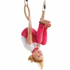 Online Gymnastikringe i træ - PP-reb - Ø14,5 cm