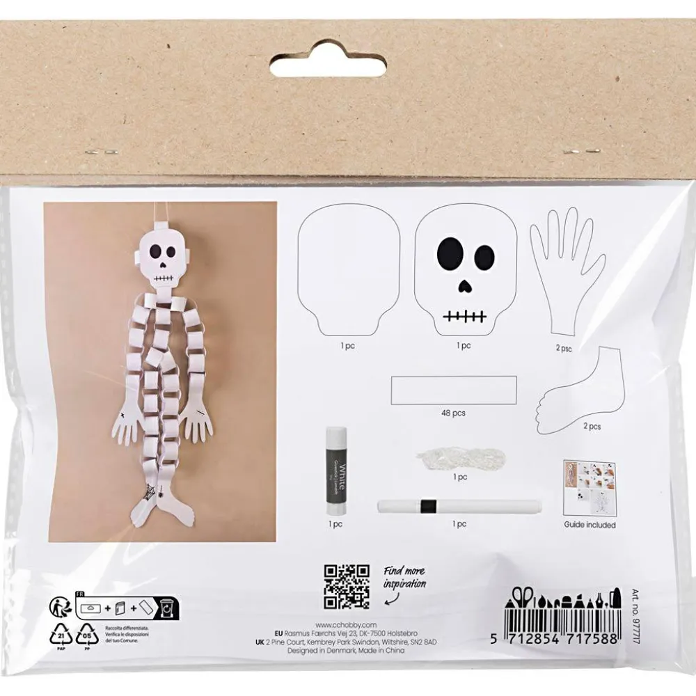 Outlet Creativ Company Halloween-pose - Papirskelet