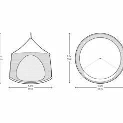 Clearance Hængehus med netsider Ø150 cm - Grøn