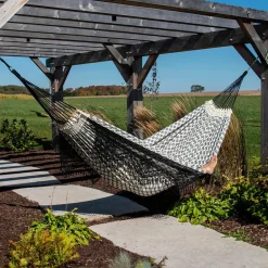 Clearance Hængekøje dobbelt (bomuld) - Luxo m. frynser