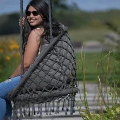 Best Hængestol med frynser - Grå