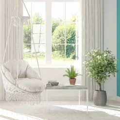 New Hængestol med frynser - Hvid