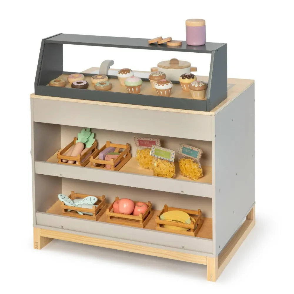 Online 2-i-1 legekøkken & butik - Prunus (grå)