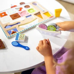 Outlet Melissa & Doug 2-i-1 legesæt og puslespil - Iscafé, 16 dele