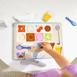 Outlet Melissa & Doug 2-i-1 legesæt og puslespil - Iscafé, 16 dele