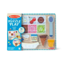 Outlet Melissa & Doug 2-i-1 legesæt og puslespil - Iscafé, 16 dele