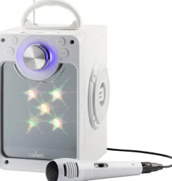 Best Karaokemaskine m. bluetooth + lys - Hvid