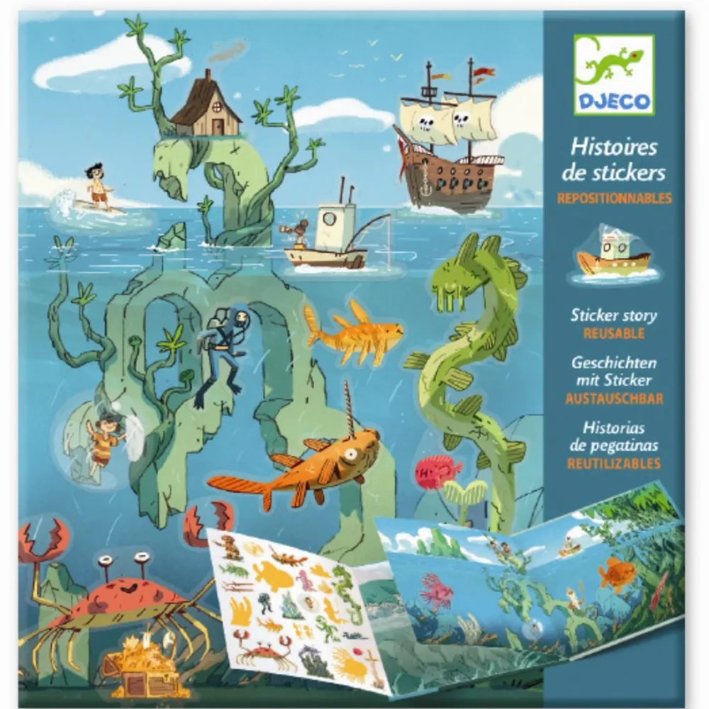Djeco Klistermærkebog - Havet