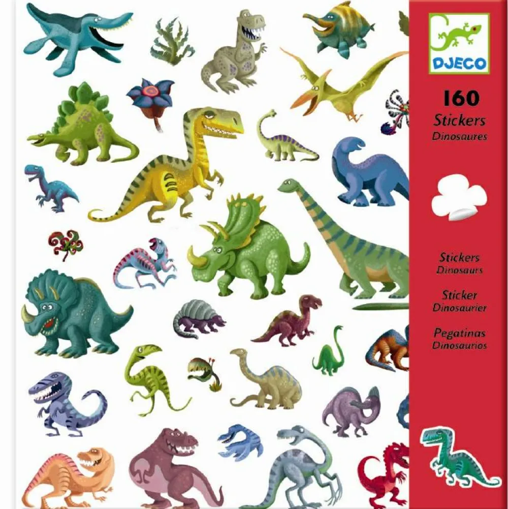 Sale Djeco Klistermærker - Dinosaurer, 160 stk.