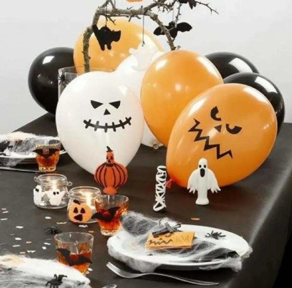 New Creativ Company Klistermærker - Halloween ansigter, 1 ark