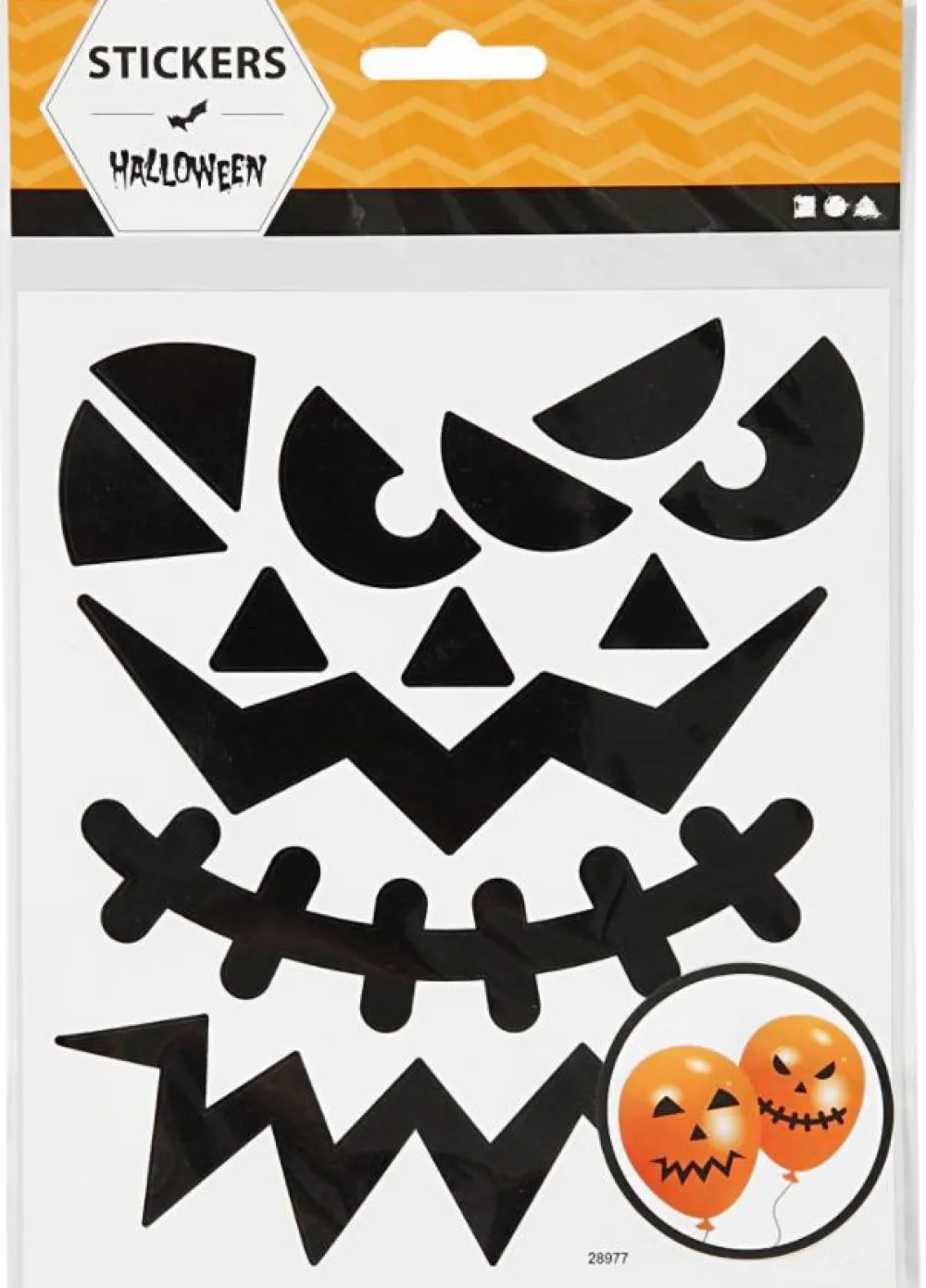 New Creativ Company Klistermærker - Halloween ansigter, 1 ark