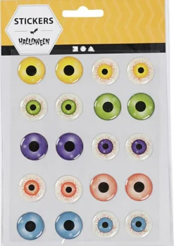 Online Creativ Company Klistermærker - Øjne 3D, Ø 20 mm, 1 ark
