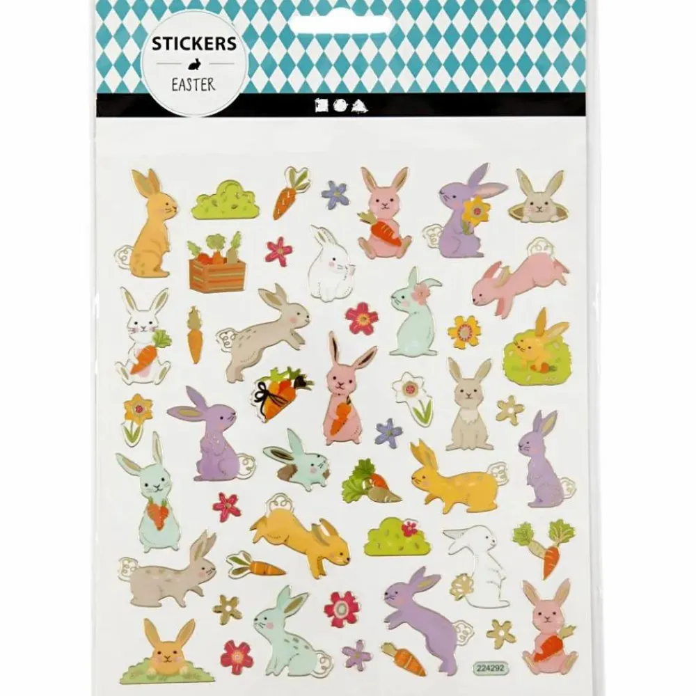 Outlet Creativ Company Klistermærker - Påskeharer, 1 ark