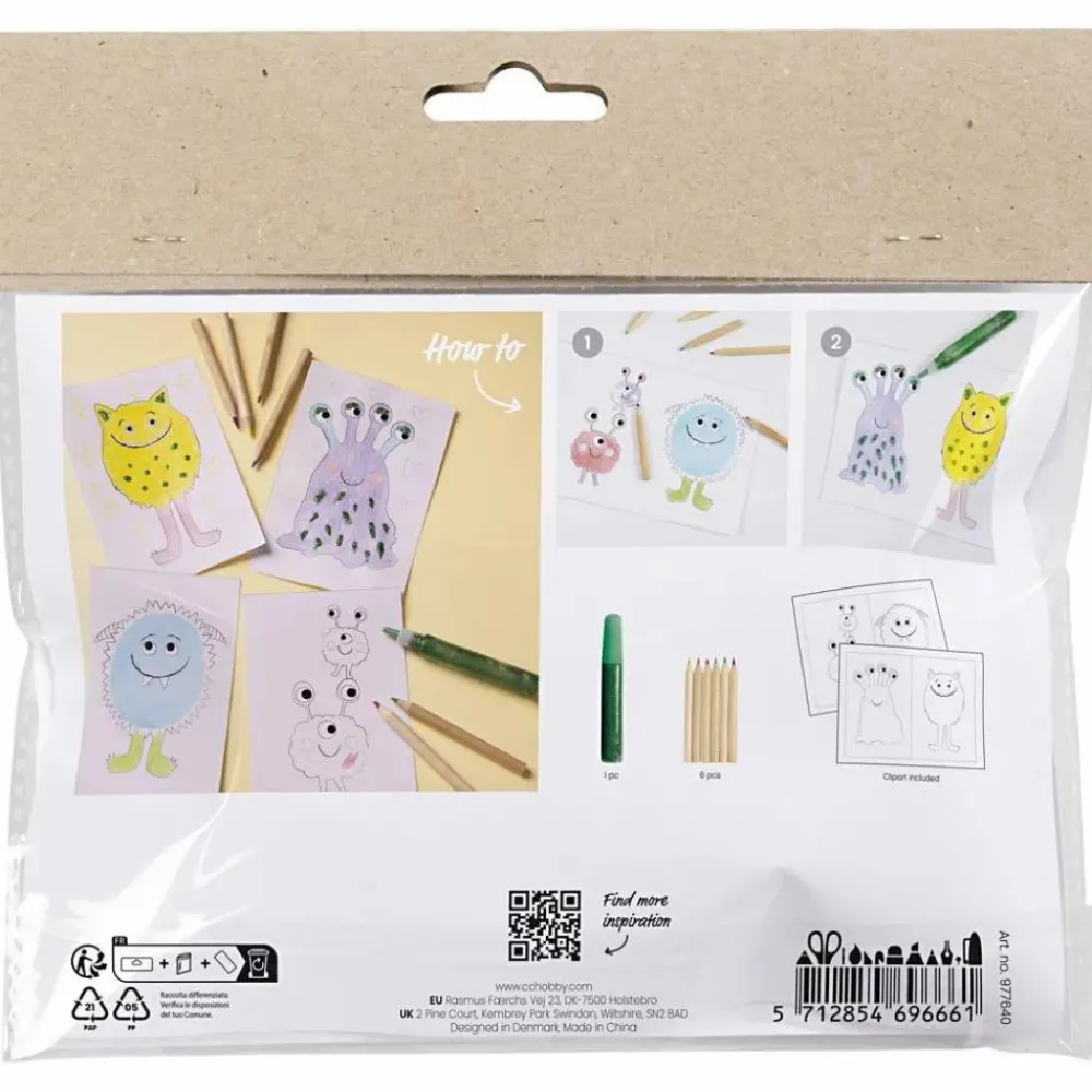 Outlet Creativ Company Krea-Monster - Farvelægnings-monstre