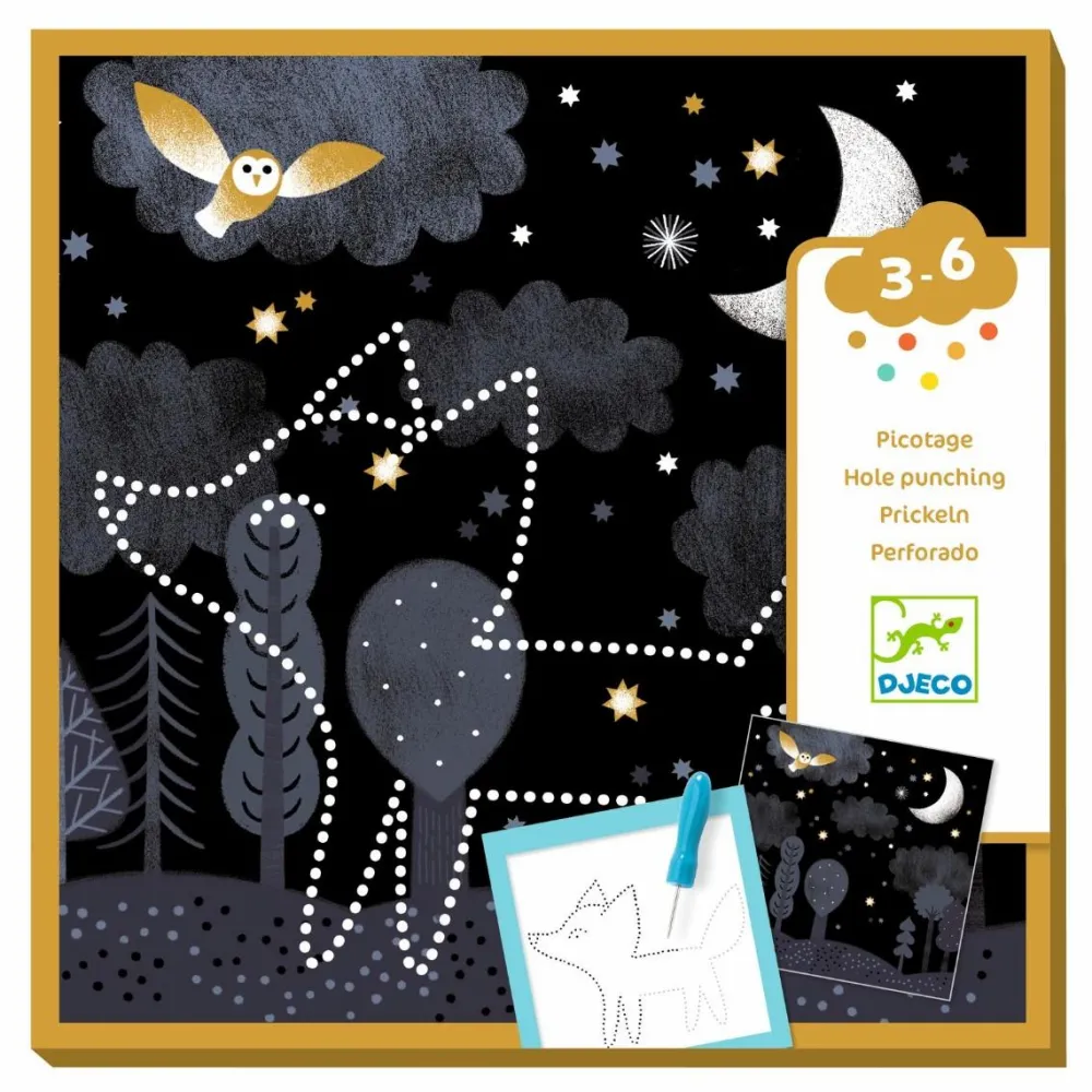 Djeco Kreativ æske - Hvem gemmer sig i natten?